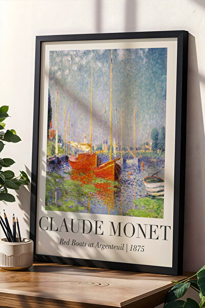 Opak Design Claude Monet Κόκκινα σκάφη στο Argenteuil Vintage ζωγραφική τοίχο...