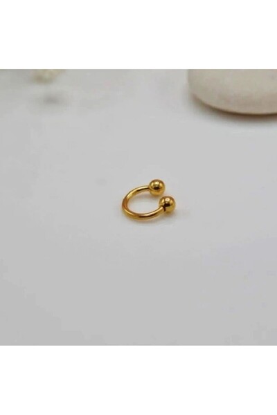 Heppii 6 mm Düz Çelik Tragus Helix Piercing Gold Renk Ucu Toplu