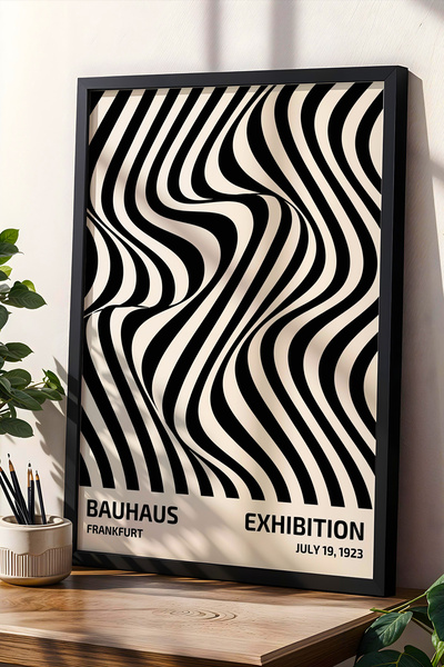 Opak Design Μαύρο στυλ Bauhaus Μινιμαλιστικό ρετρό vintage γεωμετρική τέχνη α...