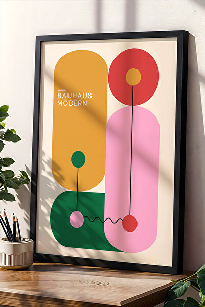 Opak Design Ζωγραφική τοίχου σε στυλ Bauhaus με μικτό χρώμα Vintage γεωμετρικ...