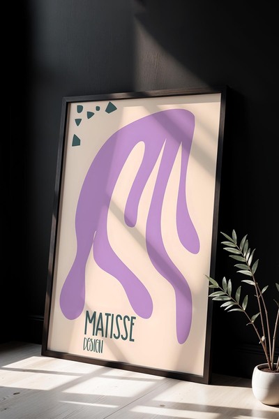 Opak Design Βοτανική Σειρά Λιλά Μωβ Floral Matisse Πίνακας τοίχου με φυσικό ξ...