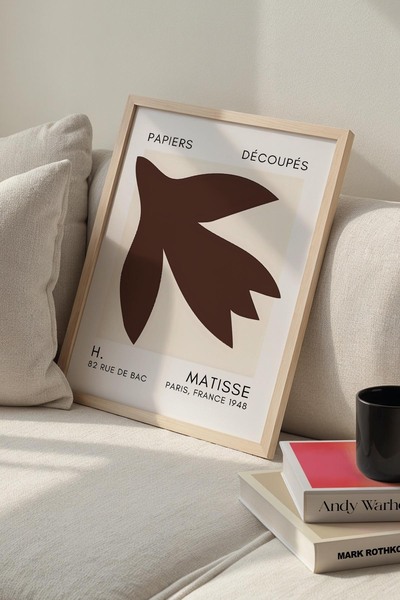 Opak Design Βοτανική Σειρά Σκούρο Καφέ Floral Matisse Πίνακας τοίχου με φυσικ...