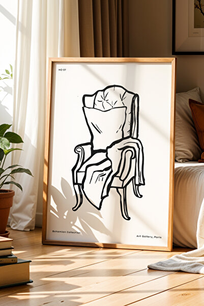 Opak Design Vintage Πολυθρόνα - Πίνακας τοίχου με φυσικό ξύλινο σκελετό Bohemian