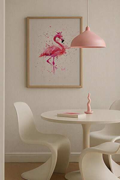 Opak Design Ζωγραφική τοίχου με ξύλινο πλαίσιο Flamingo Figure White Maximali...