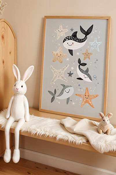 HİGUERA Χαριτωμένος πίνακας παιδικού και βρεφικού δωματίου με φυσικό ξύλινο π...