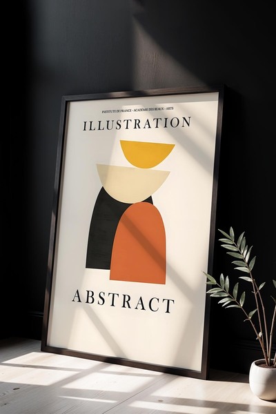 Opak Design Σειρά Abstract Art Πορτοκαλί Μαύρο Matisse Ζωγραφική τοίχου με φυ...