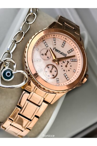 Ferrucci Rose Gold Color, Steel Band, Waterproof Guaranteed, Women's Wristwat...