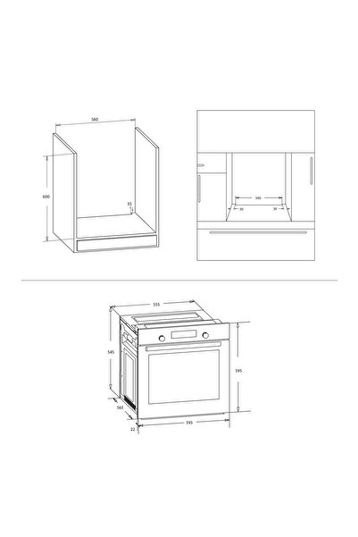 Samus Built-in oven SCE827GCF, electric, class A, 80 liters, 7 functions, Oven power 2500 W