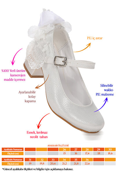 KARAMAZI 754  Günlük Kız Çocuk 4 cm Topuk Babet Ayakkabı