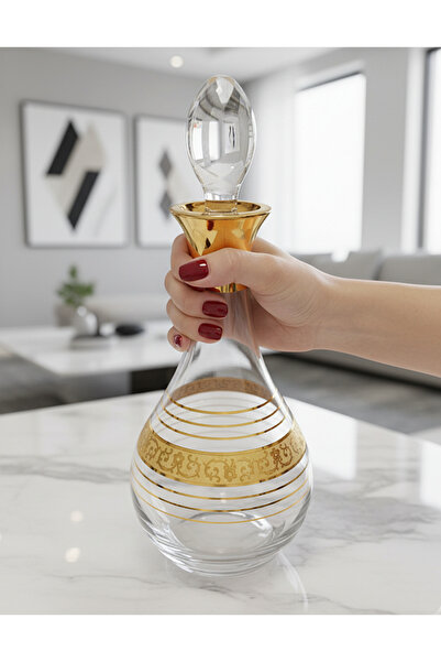 DECOSTYLE Paşabahçe Gold El İşçiliği Desenli Mix Karaf – 800/1000 cc Premium ...
