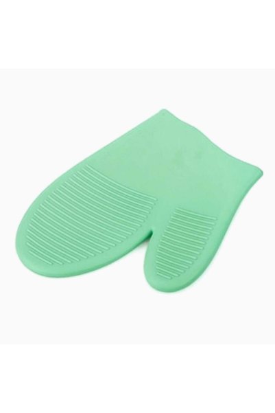 Silicorner Fireproof Non-Stick Professional Heat Resistant Silicone Oven Mitts Holder Green