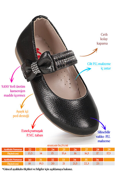 KARAMAZI Παπούτσια μπαλαρίνας για κορίτσια με πέτρες και Velcro - 252 Vakko