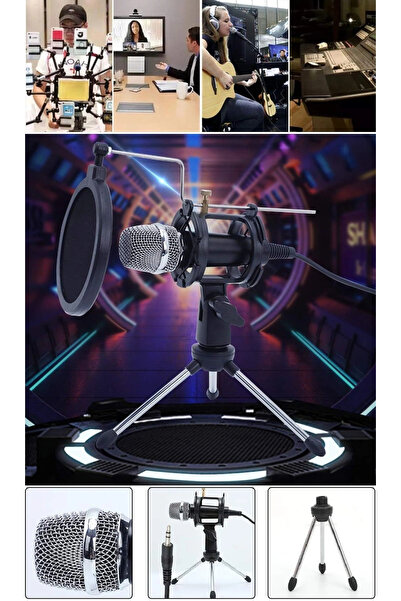 DailyTech Kareoke Kondenser Mikrofon Cep Telefonu Bilgisayar Uyumlu
