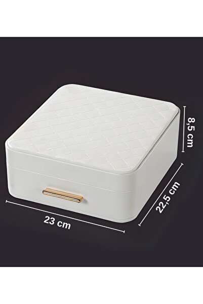 Piev House By House Çekmeceli Aynalı ve Üç Katlı Çekmeceli Takı Kozmetik Organizer İkili Set