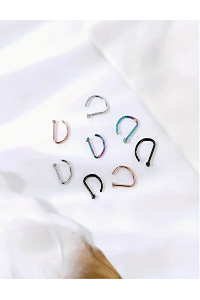 Çelik Siyah Burun Halkası Piercing | Paslanmaz Kıkırdak ve Burun İçin U Tipi Takı