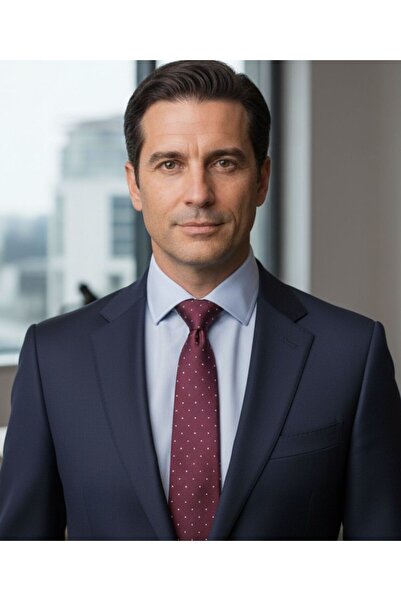 1001 Kravat White Polka Dot Patterned 8 cm Wide Claret Red Silk Tie