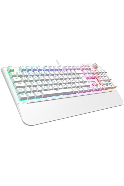 Rampage Hydra R6 Full Color RGB LED Gaming Pro Red Switch Mekanik Klavye - Beyaz