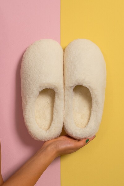 Moda Frato Modafrato TÜYLÜ PELUŞ Kadın Ev Terliği Kışlık Terlik Sessiz Taban