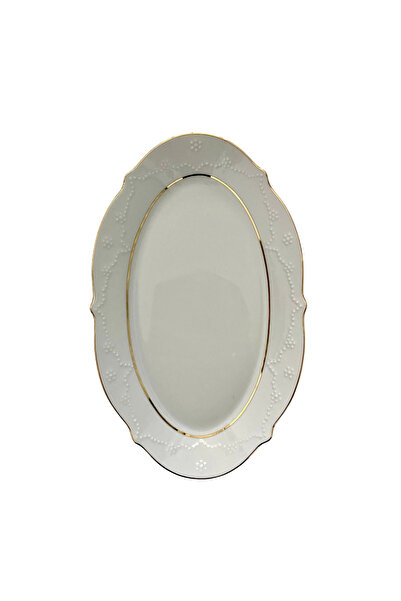 Porland Gold Gilt Boat Plate 1 Piece 30cm