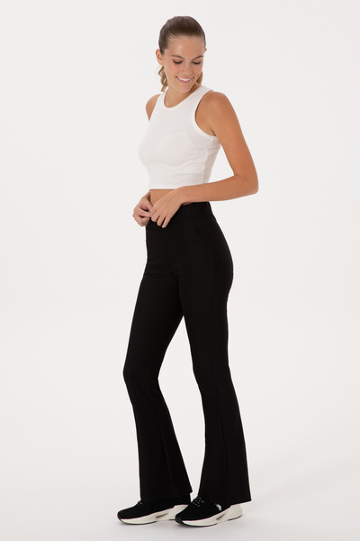 U.S. Polo Assn. Kadın Siyah İspanyol Paça Tayt 50297274-VR046