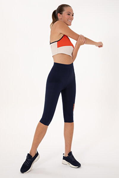 U.S. Polo Assn. Kadın Lacivert Yüksek Bel Capri Spor Tayt 50300687-VR033