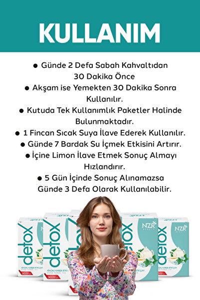 NZR BEAUTY Detox kilo vermeye ve zayıflamaya1 yardımcı Özel Kinoa Karışımlı Bitkisel Form Çay