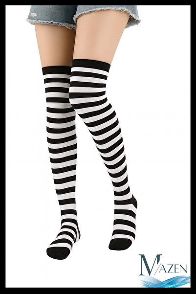 MAZEN Дълги чорапи до коляното Ученически чорапи Високи чорапи (36-42)