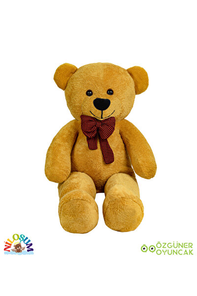 NİLOŞUM Özgüneroyuncak Sevgiliye Hediye Seti – 90 cm Peluş Ayıcık & 24 Ayar Altın Kaplama Kolye