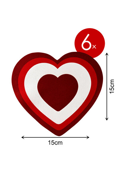 tarzınısec Three-Dimensional Heart-Shaped Napkin, Coffee Side Napkin, Presentation Napkin, Cocktail Napkin, Coaster Set of 6