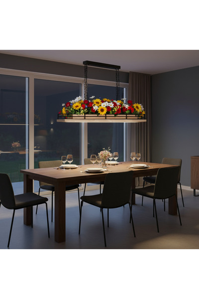 Özcan Aydınlatma 3429 Saksı Vasee 120Cm Sarkıt Avize (Kumandalı) Siyah