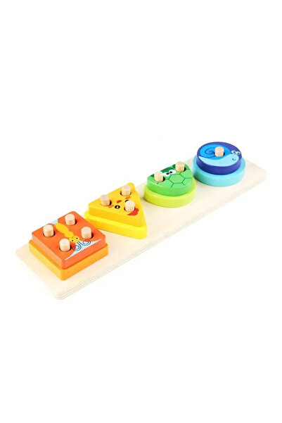 Toyska Joc Sortator forme geometrice si animale 4 coloane, multicolor