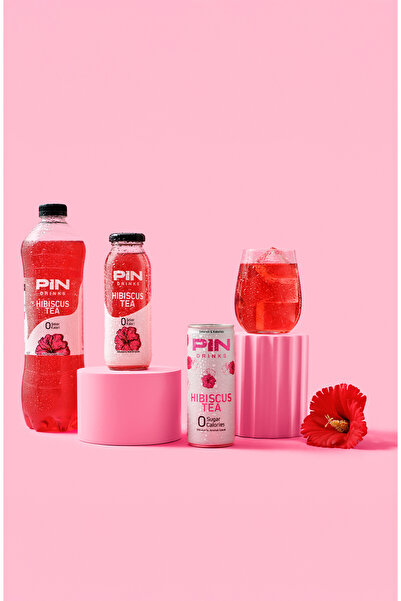 Pin Hibiskus Çayı - Şekersiz & Kalorisiz 1 Litre X 6 Adet
