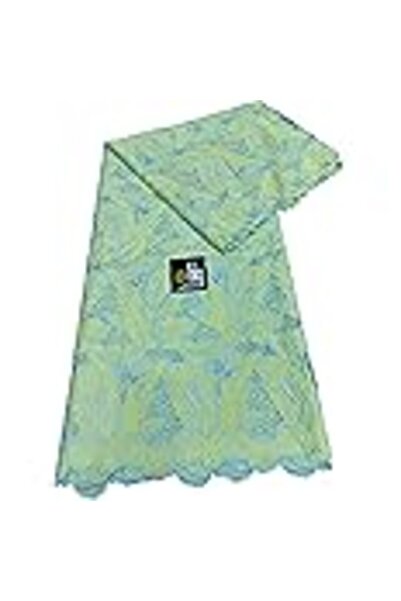 Generic دانتيل جيبر فاخر عالي الجودة بطول 5 ياردات مع حجر تطريز جميل SV (لون أخضر دولار)