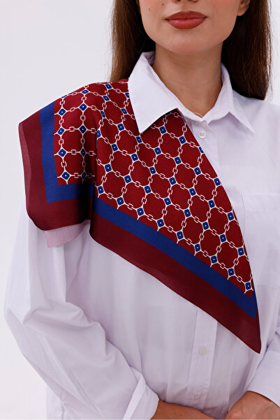 tarzınısec Model de lanț albastru burgundă - Esarfă model Efes Esarfă