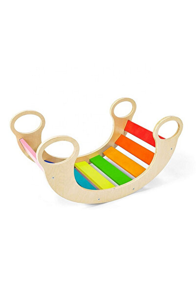 Toyska Balansoar din lemn Rainbow Rocker Montessori, multicolor