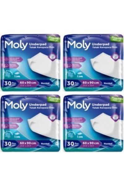Moly Yatak Koruyucu Örtü 60x90 Cm 30'lu X4 Adet