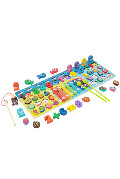 Toyska Joc educativ logaritmic cu Xilofon 5 in 1 cu cifre, fructe, animale, j...