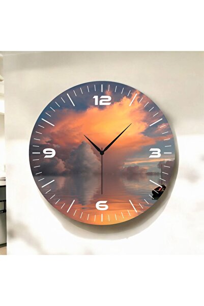 AA Shop ساعة حائط خشبية صامتة بتصميم طبيعة ملونة ومطبوعة كهدية للعام الجديد