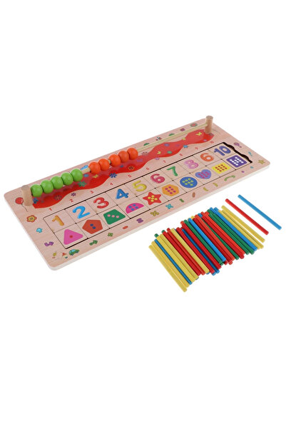 Toyska Jucarie educativa din lemn, multicolora cu numere si operatiuni