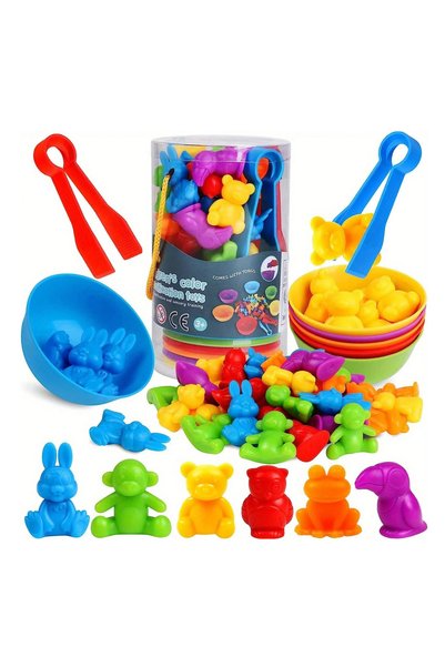 Toyska Sorting, color classification and counting game Animals, 44 pieces, mu...