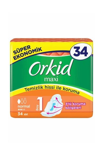 Orkid 34 Pads Normal Super Economical Maxi Hygienic Pack