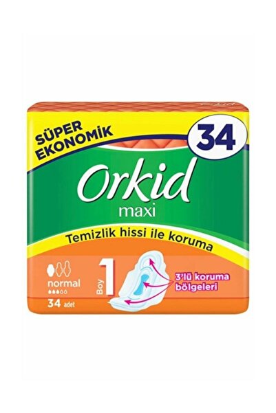 Orkid Maxi Hijyenik Ped Normal Süper Ekonomik Paket 34'lü
