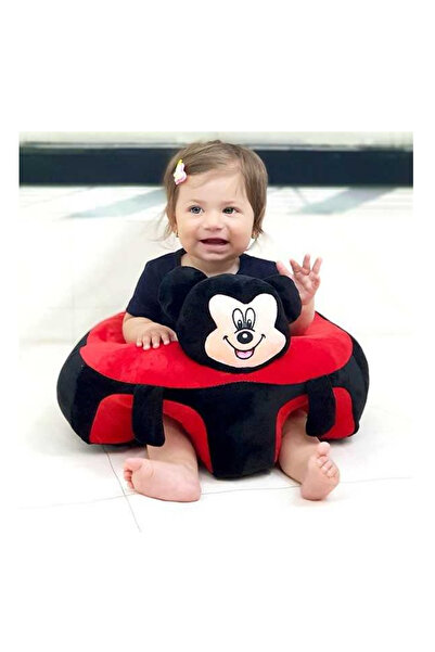 Toyska Fotoliu din plus pentru bebelusi Mickey Mouse, negru/rosu