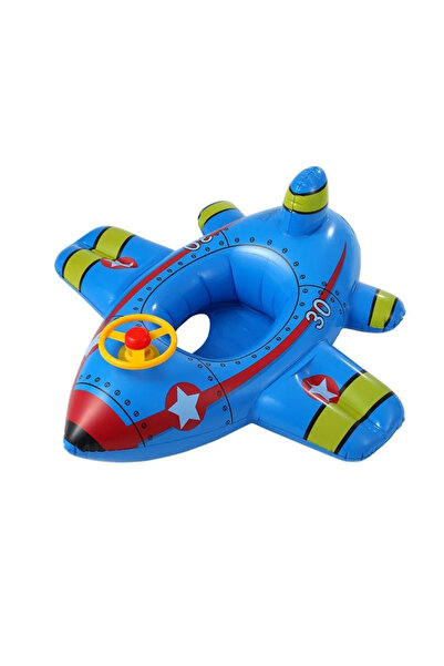 Toyska Inflatable Airplane-shaped boat for children, 104 x 50 x 100 cm, blue