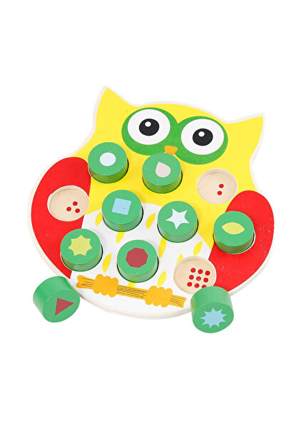 Toyska Jucarie din lemn, Bufnita, asociere cifre si forme multicolor