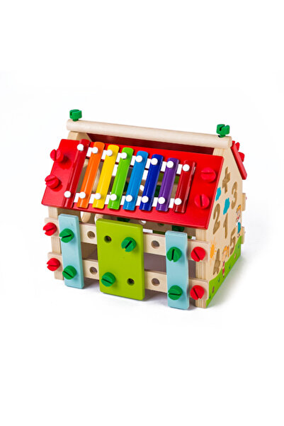 Toyska Multifunctional Montessori 4 in 1 wooden house, 23x16 cm