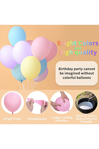 Toyska Set of 25 Latex Balloons, Party Model, 13 cm, Multicolored, Pale Colors
