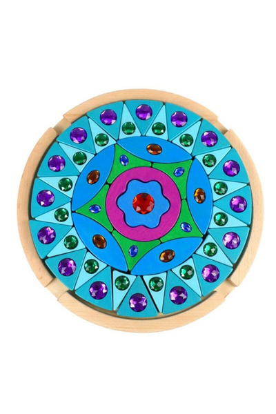 Toyska Δημιουργικό Ξύλινο Παιχνίδι Παζλ Μάνταλα, 43 τεμάχια, πολύχρωμο