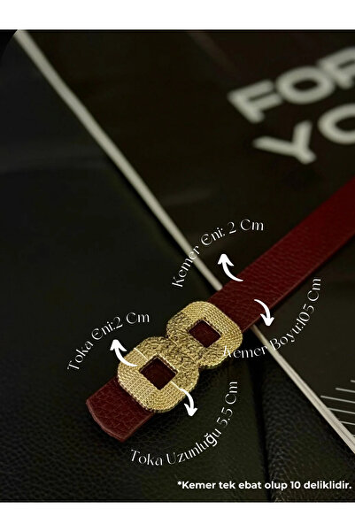 Fiori Dörtgen Uzun Tokalı Ince Kadın Kemeri, Ceket Kemeri, Gömlek Kemeri, Elbise Kemeri