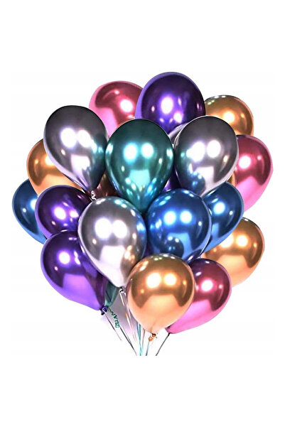 Toyska Σετ 50 μπαλονιών χρωμίου λάτεξ, μοντέλο πάρτι, 23 εκ., πολύχρωμα
